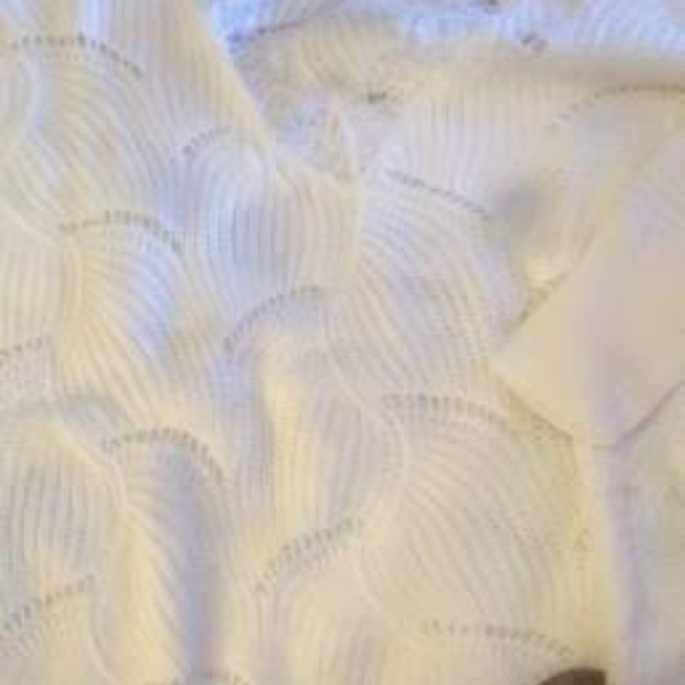 Off White Lace V neck Lantern Sleeve Sweater Top - Picture 8 of 10